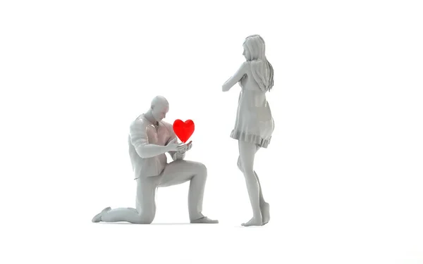 3D Cartoon Character - Guy in Love — Stock Photo, Image