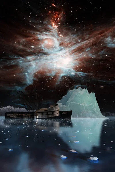 Icebergs sob a forma leitosa . — Fotografia de Stock