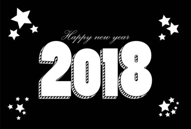 Kara tahta üzerinde bir 2018 tipografi 