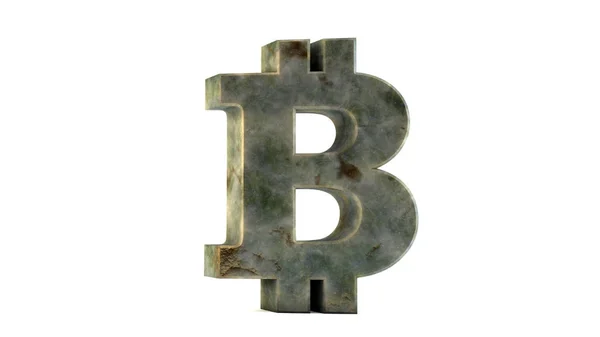 Bitcoin isolerad på vit bakgrund — Stockfoto