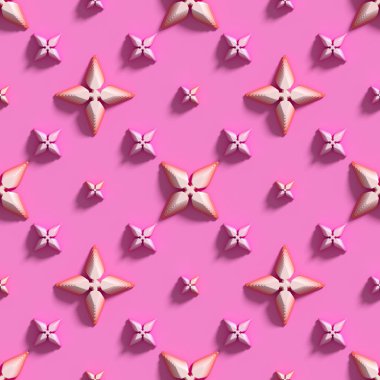 Soyut sorunsuz doku pembe bir arka plan üzerinde haçlar.