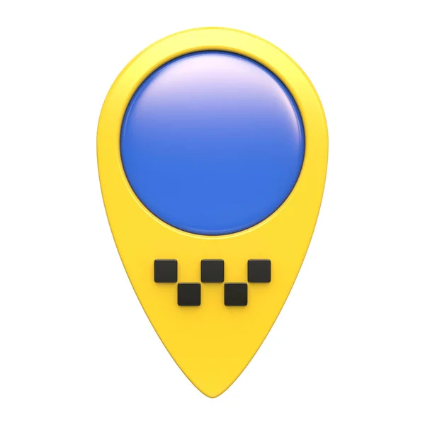 Abstracte pin met taxi symbool geïsoleerd op een witte achtergrond. 3D ik — Stockfoto