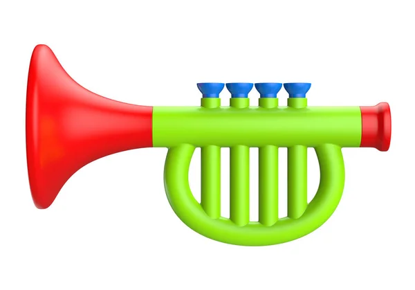 Leksak trumpet isolerad på en vit bakgrund. 3D illustration. — Stockfoto