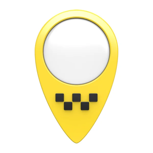用孤立的白色背景上的出租车符号的抽象 pin。3d 我 — 图库照片