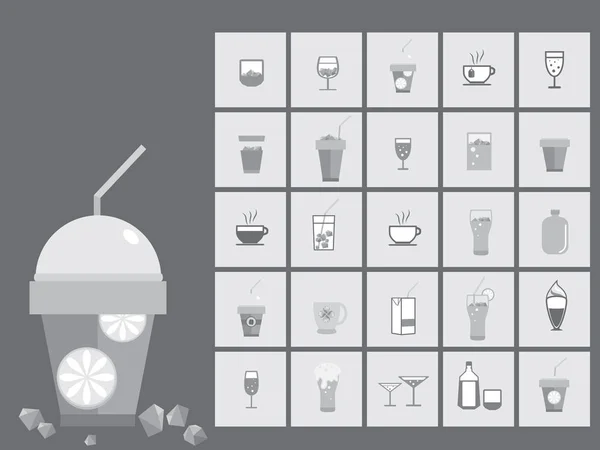 içecekler ve meşrubatlar Icon set vektör çizim 