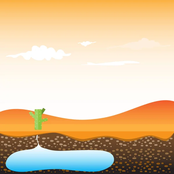 Kaktüs ve çöl çizgi film Eps10 dosya vektör çizimi.