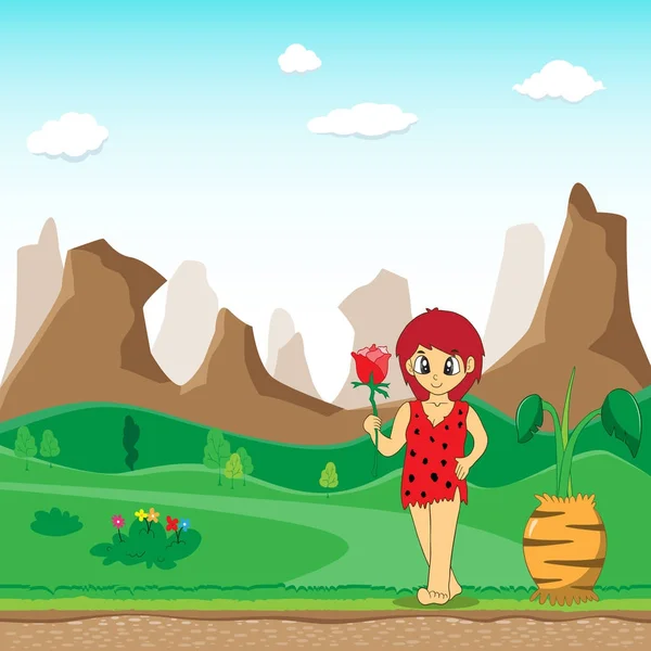 Taş Devri çizgi film Eps10 dosya vektör çizim.