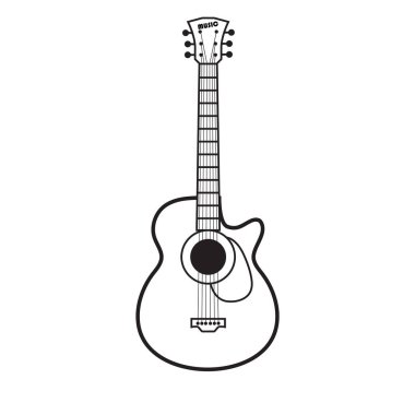 Beyaz arkaplanda klasik gitarın vektör illüstrasyonu