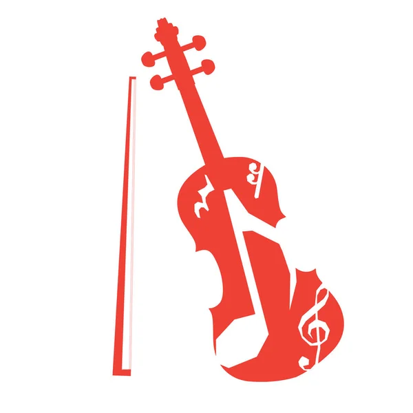 Векторная Иллюстрация Красочная Скрипка Белом Фоне — стоковый вектор