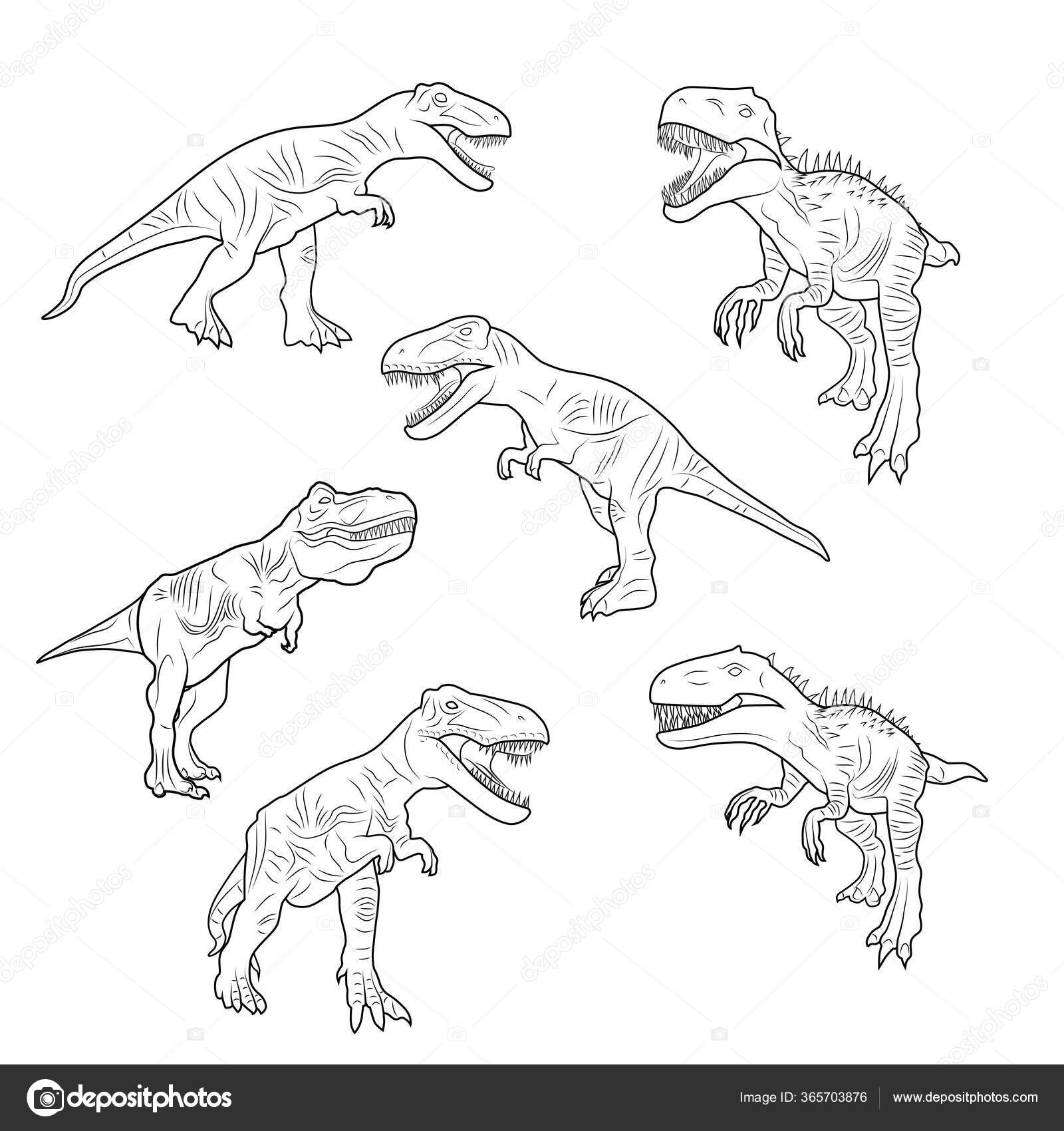 Ilustração Vetorial Dos Desenhos Animados Tiranossauro Rex Dinossauro  Rugindo imagem vetorial de tigatelu© 482378604