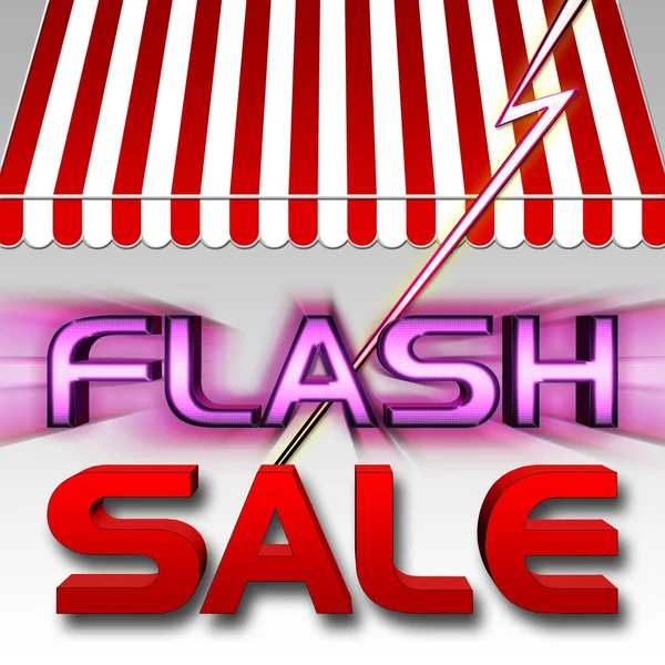 Resimde stok - Flash Satılık, kırmızı satış, kırmızı gölgelik, parlak mor Flash, beyaz arka plan.