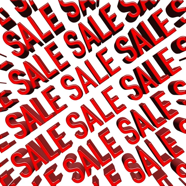 Stock Illustration - Red Sale, 3D Illustration, White Background. — Stok Foto