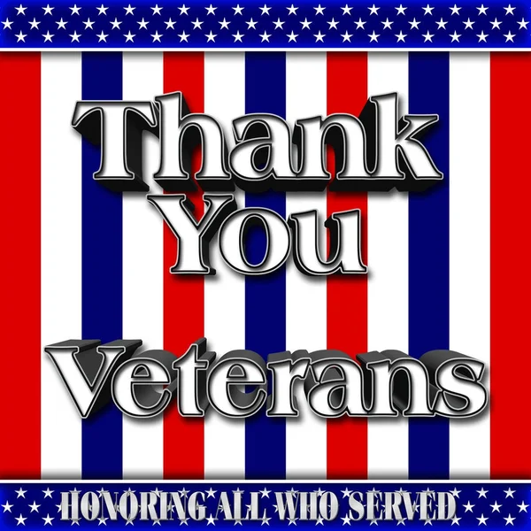 Stock Illustration - Thank you Veterans, 3D Illustration, Honoring all who served, American holiday template.