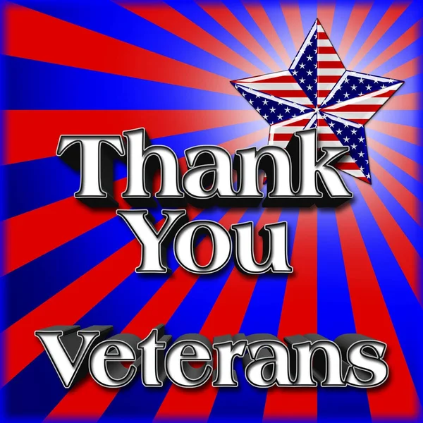 Stock Illustration - Thank you Veterans, 3D Illustration, Honoring all who served, American holiday template.