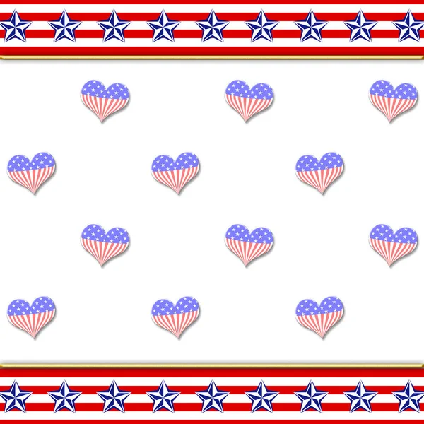 Template for American Holidays, 3D Illustration, Beautiful background in the colors Red, White and Blue.