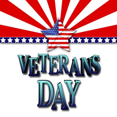 Hisse senedi illüstrasyon - Gaziler günü, tüm görev yapmış, onurlandıran 3d illüstrasyon, Amerikan tatil şablonu.