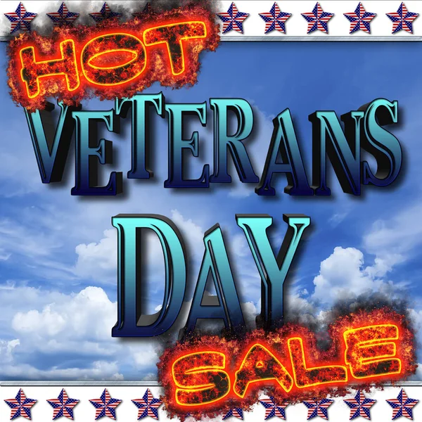 Happy Veterans Day, Hot Sale, 3D Illustration, Honoring all who served, American holiday template.