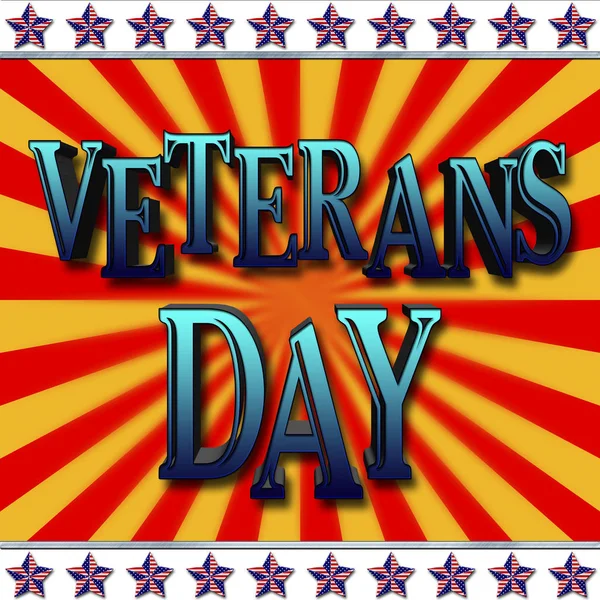 Stock Illustration - Veterans Day, 3D Illustration, Honoring all who served, American holiday template.