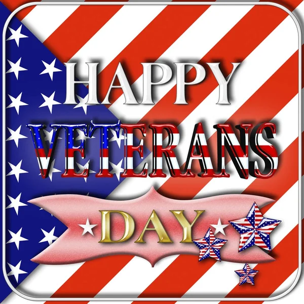 Ilustração de estoque - Feliz Dia dos Veteranos, Ilustração 3D, Honrando todos os que serviram, Modelo de feriado americano . — Fotografia de Stock