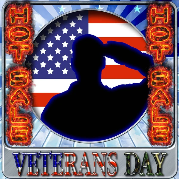 Happy Veterans Day, Hot Sale, 3D Illustration, Honoring all who served, American holiday template.