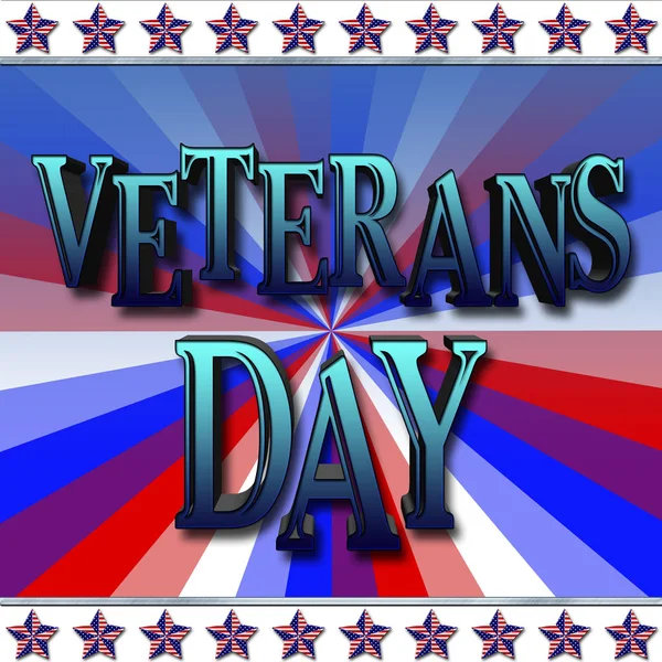 Illustrazione Stock - Veterans Day, Illustrazione 3D, Onorare tutti coloro che hanno servito, modello di vacanza americano . — Foto Stock