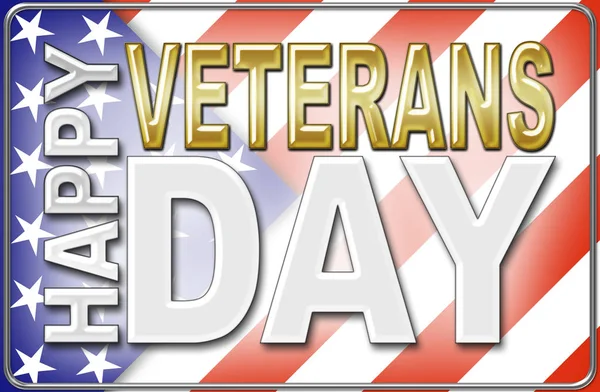 Stock Illustration - Happy Veterans Day, 3D Illustration, Honoring all who served, American holiday template.