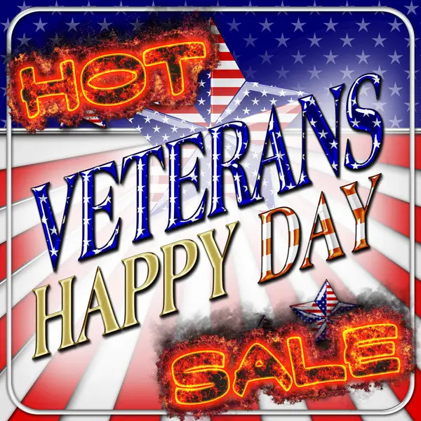 Happy Veterans Day, Hot Sale, 3D Illustration, Honoring all who served, American holiday template.