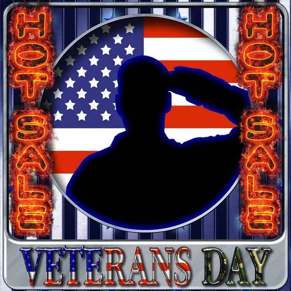 Happy Veterans Day, Hot Sale, 3D Illustration, Honoring all who served, American holiday template.