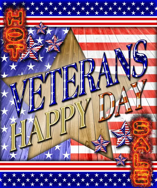 С Днем ветеранов, горячая продажа, 3D-презентация, чествование всех, кто служил, американский праздник . — стоковое фото