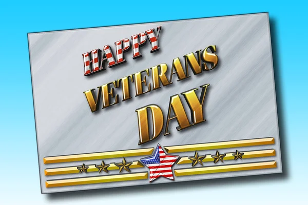 Stock Illustration - Happy Veterans Day, 3D Illustration, Honoring all who served, American holiday template. — Stock Photo, Image