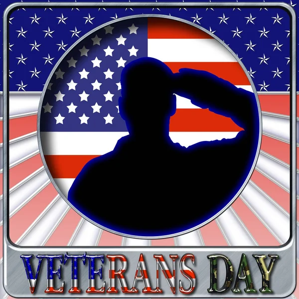 Stock Illustration - Veterans Day, 3D Illustration, Honoring all who served, American holiday template.