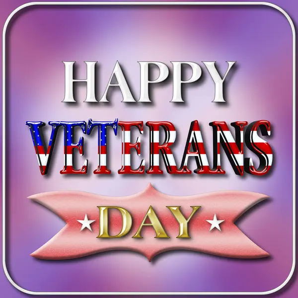 Stock Illustration - Feliz Día de los Veteranos, Ilustración 3D, Honrar a todos los que sirvieron, plantilla de vacaciones estadounidenses . — Foto de Stock