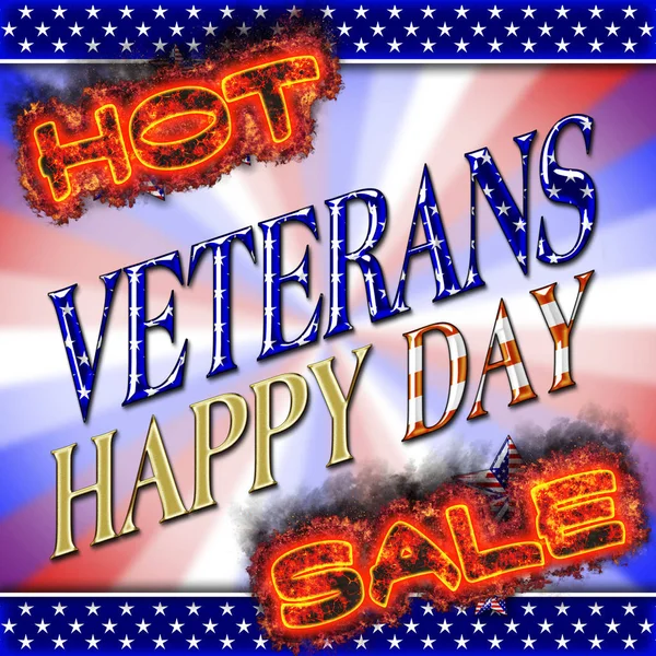 Happy Veterans Day, Hot Sale, 3D Illustration, Honoring all who served, American holiday template.