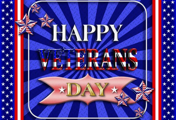 Illustrazione Stock - Felice giorno dei veterani, Illustrazione 3D, Onorare tutti coloro che hanno servito, modello di vacanza americano . — Foto Stock
