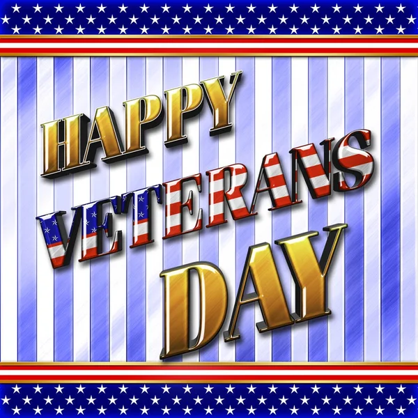 Stock Illustration - Happy Veterans Day, 3D Illustration, Honoring all who served, American holiday template.