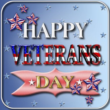 Hisse senedi illüstrasyon - mutlu Gaziler günü, tüm görev yapmış, onurlandıran 3d illüstrasyon, Amerikan tatil şablonu.