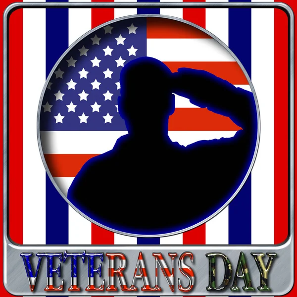 Stock Illustration - Veterans Day, 3D Illustration, Honoring all who served, American holiday template.