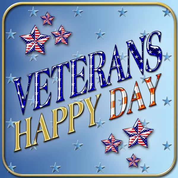 Stock Illustration - Feliz Día de los Veteranos, Ilustración 3D, Honrar a todos los que sirvieron, plantilla de vacaciones estadounidenses . — Foto de Stock
