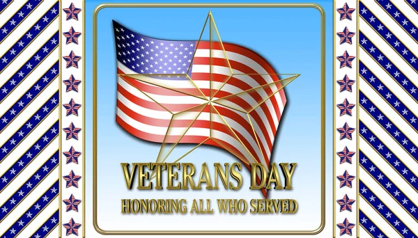 Ilustração de estoque - Dia dos Veteranos, Ilustração 3D, Honrando todos os que serviram, Modelo de feriado americano . — Fotografia de Stock