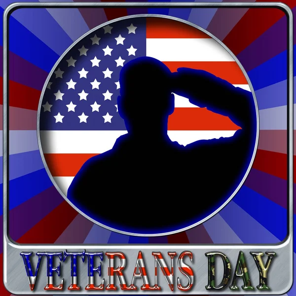 Stock Illustration - Veterans Day, 3D Illustration, Honoring all who served, American holiday template. — Stock Photo, Image