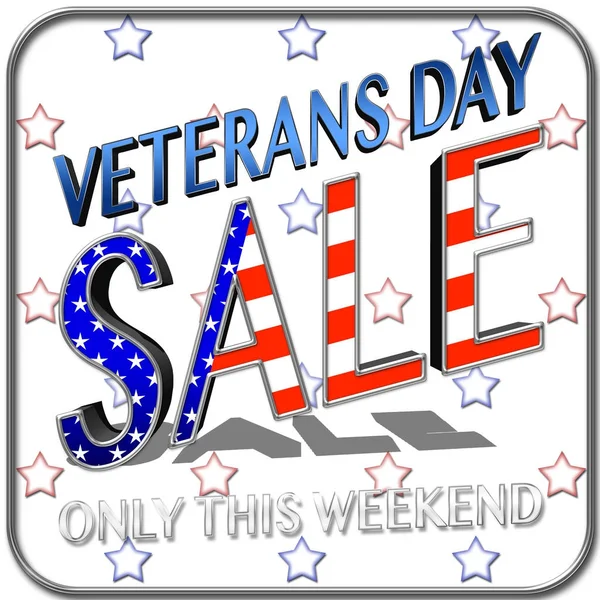 Hisse senedi illüstrasyon - Gaziler Günü Satılık, tüm görev yapmış, onurlandıran 3d illüstrasyon, Amerikan tatil şablonu.