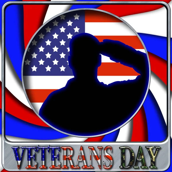Illustrazione Stock - Veterans Day, Illustrazione 3D, Onorare tutti coloro che hanno servito, modello di vacanza americano . — Foto Stock