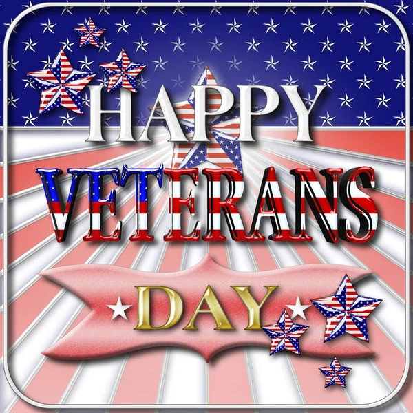 Hisse senedi illüstrasyon - mutlu Gaziler günü, tüm görev yapmış, onurlandıran 3d illüstrasyon, Amerikan tatil şablonu.