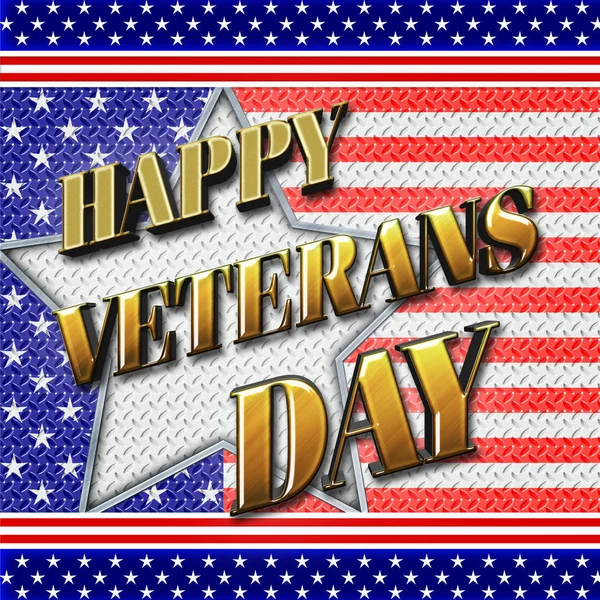 Stock Illustration - Happy Veterans Day, 3D Illustration, Honoring all who served, American holiday template.