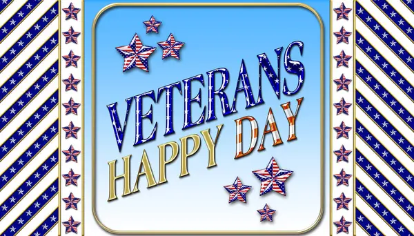 Stock Illustration - Happy Veterans Day, 3D Illustration, Honoring all who served, American holiday template. — Stock Photo, Image