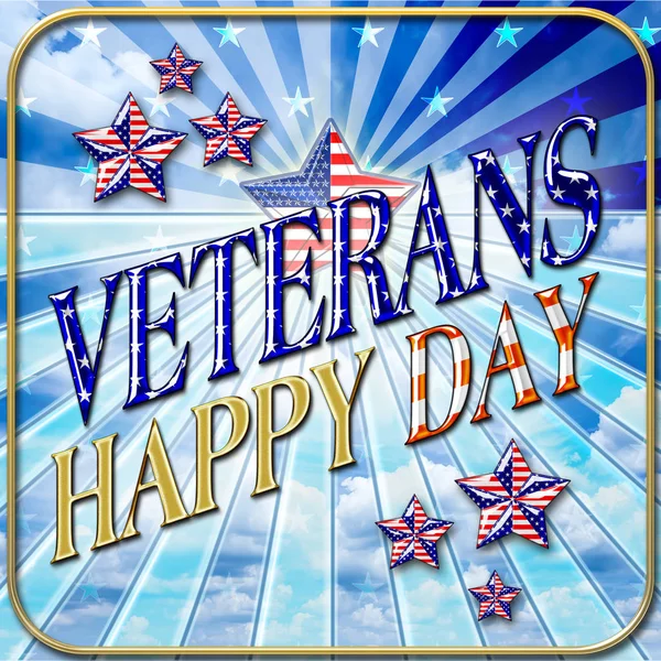 Stock Illustration Happy Veterans Day, 3D Illustration, Ære alle, der tjente, amerikansk ferie skabelon . - Stock-foto