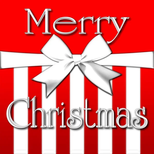 Stock Illustration - White Merry Christmas, 3D Illustration, Colors Red, White. — Stock Photo, Image