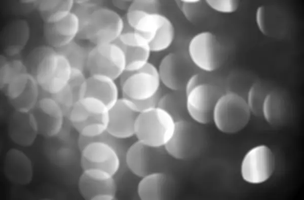 Stock Illustration - Defocused White Light Circles, Bokeh Illustration, Black Background. — Stock Photo, Image