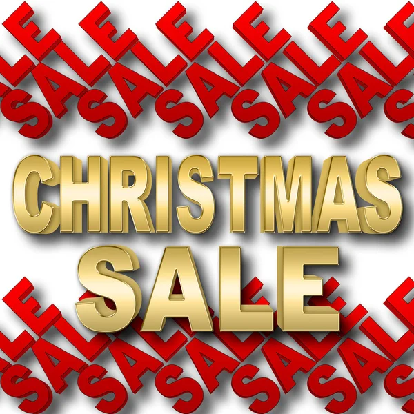 Фондовые индексы - Golden Christmas Sale, Red Sale, Bold Bright Red, 3D-графика с тенями, белый фон . — стоковое фото