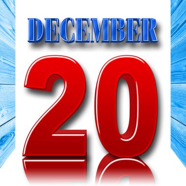 İllüstrasyon - kırmızı kalın 20 mavi kalın Aralık, 3d resim, beyaz arka plan stok.